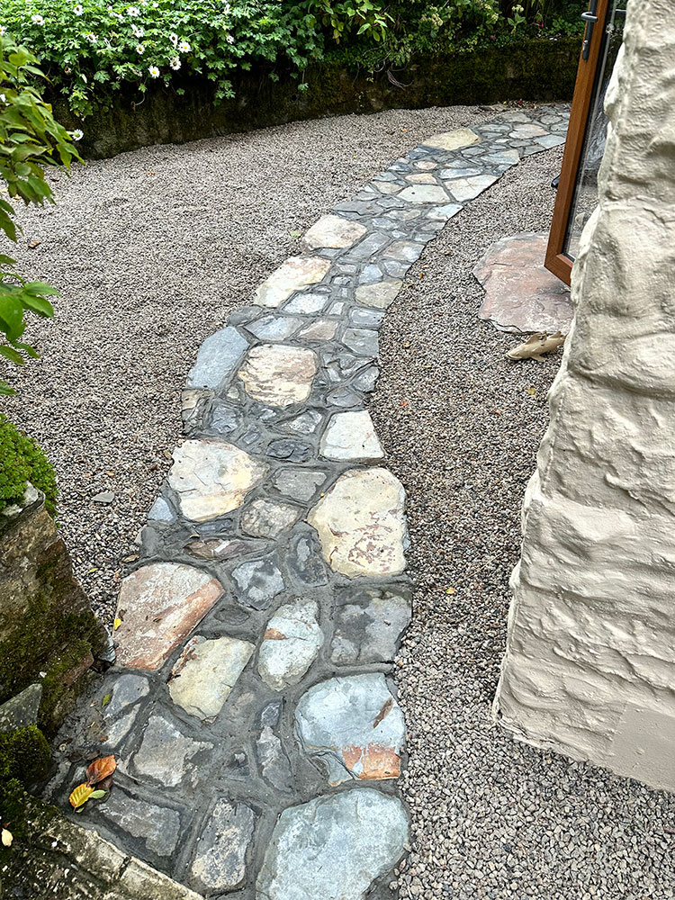 Natural stone pathway